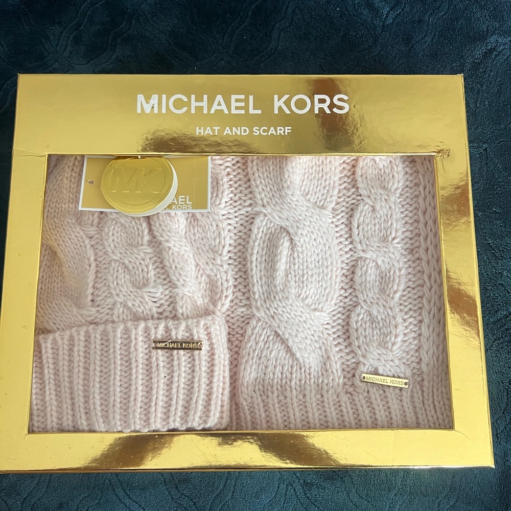 Brand New Knitted Michael Kors hat and scarf